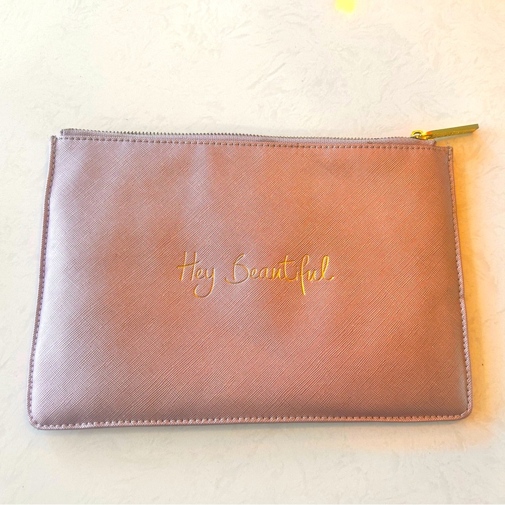 Pink leather Womans clutch